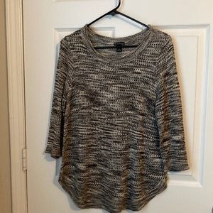 Gray/White loose knit sweater. Excellent condition